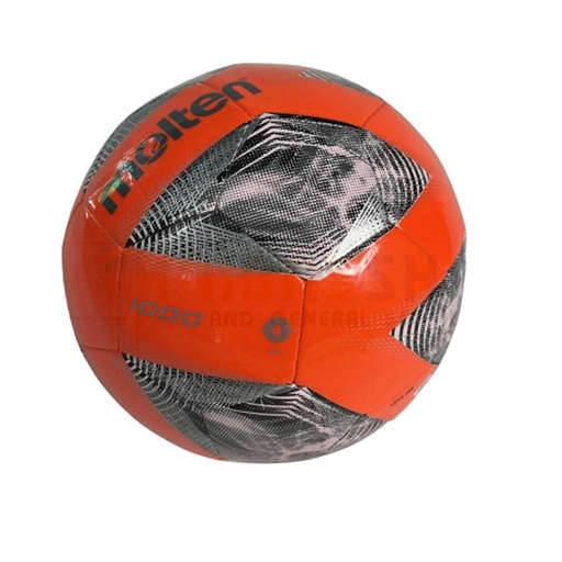 ลูกฟุตบอล Molten F4A1000-O เบอร์4 หนังเย็บชนิด TPU สีส้ม-เทา